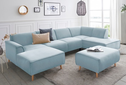 ANDAS, andas Wohnlandschaft »Janek«, mit Federkern und Keder in scandinavischem Design, 
