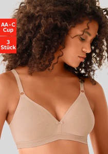 petite fleur Bralette-BH, (Packung, 3 Stück), ohne Bügel im Triangel-Schnitt aus Baumwolle, Basic Dessous