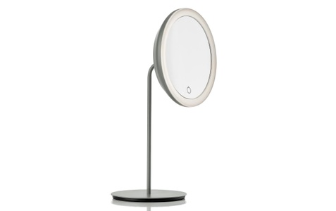 Zone Denmark, Zone Denmark - Kosmetikspiegel mit Licht 34cm grau, Zone Denmark Kosmetikspiegel »Ø 18 cm Grau«