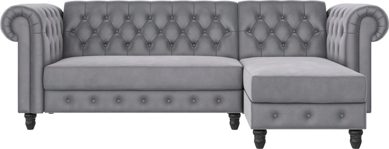 Dorel Home, Dorel Home Ecksofa »Felix«, mit Bett-Funktion, Recamiere beidseitig montierbar, Sitzhöhe 46 cm, Dorel Home Ecksofa »Felix, L-Form, 241 cm (Liegefl.108x195 cm), Recamiere tauschbar,« verstellb. Rückenlehne, Bett-Funktion, Velours, Kunstleder, Vintage