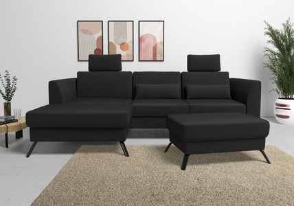 sit&more Ecksofa, inklusive Sitztiefenverstellung, wahlweise mit Bettfunktion, 15cm hoch