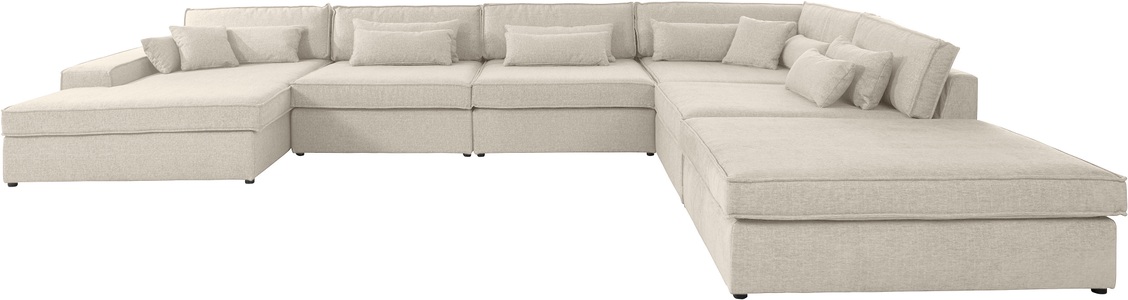 LeGer Home by Lena Gercke, LeGer Home by Lena Gercke Wohnlandschaft »Joreen«, 6 Teile, zusammengesetzt aus Modulen, in vielen Bezugsqualitäten und Farben, fester Sitzkomfort, 