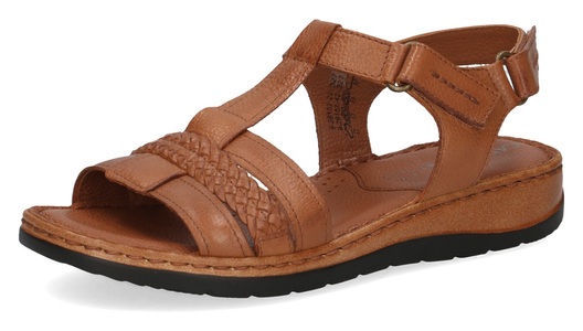 Caprice, Caprice Sandalette für Damen aus softweichem Nappaleder braun, 40, Caprice Sandale, Sommerschuh, Klettschuh, Keilabsatz, mit praktischem Klettverschluss