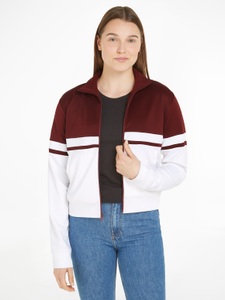 Tommy Hilfiger, Tommy Hilfiger Sweatjacke »BLOCKED STRIPE REG ZIPTHRU HWK«, mit Logostickerei, 
