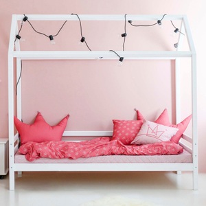 Hoppekids, Hoppekids Hausbett, Hoppekids Kinderbett »ECO Dream«, Hausbett mit Dach 90x200 massiv weiss