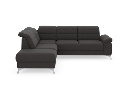 sit&more Ecksofa »Sinatra«, mit Ottomane, optional mit Kopfteilverstellung und Armteilfunktion oder Kopfteilverstellung, Armteilfunktion, Bettfunktion und Stauraum, chromfarbene Metallfüsse