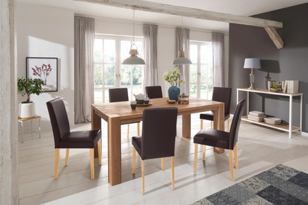 HOME AFFAIRE, Home affaire Essgruppe »Livara«, (Set, 7 tlg.), bestehend aus 6 Lucca Stühlen und dem Mary Esstisch, Home affaire Essgruppe »Livara«, (Set, 7 tlg.), bestehend aus 6 Lucca Stühlen und dem Mary Esstisch