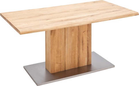 Mca furniture, Mca Furniture - Esstisch 160 x 77 x 90 cm - braun, Livetastic Esstisch in holz, metall, holzwerkstoff 160/90/77 cm , Greta , Eichefarben , Balkeneiche , massiv , 90x77 cm , gebürstet,geölt,Echtholz, Nachbildung , 000196083902