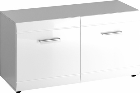 Xora, Xora Garderobenbank 96/52/40 cm , Adana , weiss , Kunststoff , 96x52x40 cm , Hochglanz, lackiert,Nachbildung , 001258009703, Carryhome Garderobenbank 96/52/40 cm , Adana , weiss , Kunststoff , 96x52x40 cm , Hochglanz, lackiert,Nachbildung , 001258009703