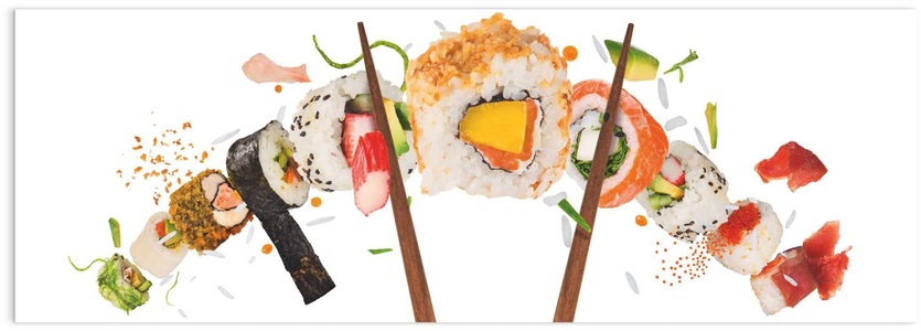 Reinders!, Reinders! Glasbild »Glasbild Sushi Gesund - Fisch - Reis - Japanisch«, Essen, (1 St.), Reinders! Glasbild »Glasbild Sushi Gesund - Fisch - Reis - Japanisch«, Essen, (1 St.)