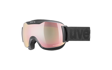 Uvex, Uvex Downhill 2000 SCV Schneesportbrille, Uvex Skibrille Downhill 2000 Small CV - Black Mat, SL/ Mirror Rose - Colorvision Green