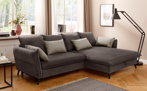 HOME AFFAIRE, Home affaire Ecksofa »Tirano«, wahlweise mit Bettfunktion und Bettkasten, Home affaire Ecksofa »Tirano, moderne Optik, komfortabel, Breite 274cm,L-Form« wahlweise mit Bettfunktion und Bettkasten
