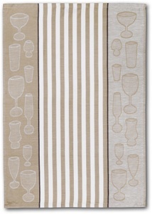 Dyckhoff, Dyckhoff Geschirrtuch »Gläser / Halbleinen«, (Set, 10 tlg.), Dyckhoff Geschirrtuch »Gläser / Halbleinen«, (Set, 10 tlg.), mit Gläser & Streifen Motiv, Masse je Tuch ca. 50x70 cm