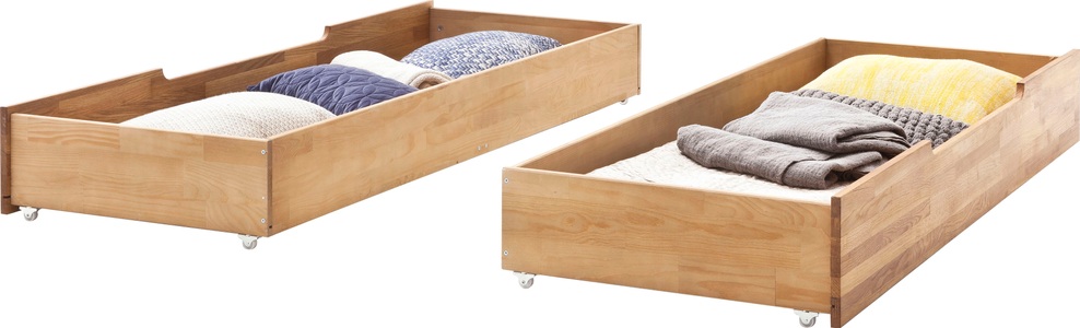 PREMIUM COLLECTION BY HOME AFFAIRE, Premium collection by Home affaire Bettschubkasten »Tommy«, aus schönem massivem Wildeichenholz, in unterschiedlichen Breiten, passend für das Tommy Bett, Home affaire Bettschubkasten »Tommy«, aus massivem Wildeichenholz, in unterschiedlichen Breiten