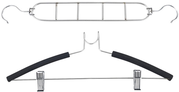 Wenko, WENKO Kleiderbügel, (Set, 4 tlg.), platzsparendes Kleiderbügelsystem aus Edelstahl, WENKO Kleiderbügel, (Set, 4 tlg.), Edelstahl, 4er-Set, platzsparendes Kleiderbügelsystem aus Edelstahl