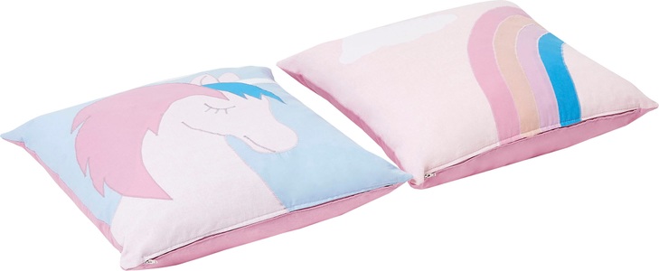 Hoppekids, Hoppekids Dekokissen »«Einhorn»«, (2 St.), Zierkissen 50x50 für Kinderbett 2 St., Hoppekids Dekokissen »«Einhorn»«, Zierkissen 50x50 für Kinderbett 2 St.