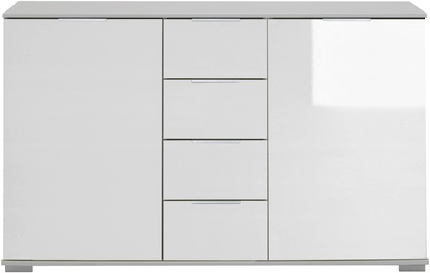Wimex, home24 Kombikommode Lingga I, Livetastic Kommode 130/83/41 cm , Easy Plus C , Weiss , Metall , 2 Fächer , 130x83x41 cm , Dekorfolie,Nachbildung , Beimöbel erhältlich , 001787046049
