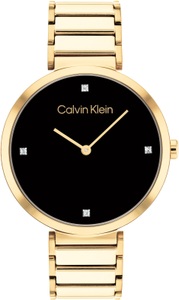 Calvin Klein, Calvin Klein Quarzuhr »Minimalistic T Bar 36 mm, 25200136«, Calvin Klein Quarzuhr »Minimalistic T Bar 36 mm, 25200136«, Armbanduhr, Damenuhr, Mineralglas, Glaskristalle
