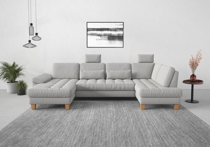 SIT&MORE, sit&more Wohnlandschaft, wahlweise mit Bettfunktion, Bettkasten, Sitztiefenverstellung, sit&more Wohnlandschaft »Westham U-Form«, wahlweise mit Bettfunktion, Bettkasten, Sitztiefenverstellung