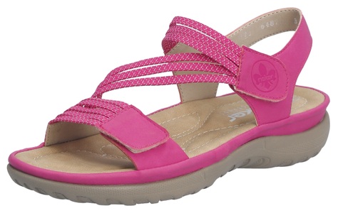 Rieker, Modische Rieker Sandale aus weichem Softmaterial fuchsia, 41, Modische Rieker Sandale aus weichem Softmaterial fuchsia