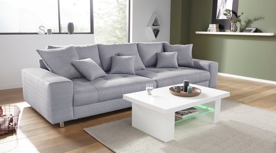 Nova Via, Nova Via Big-Sofa, wahlweise mit Kaltschaum (140kg Belastung/Sitz) und RGB-LED-Beleuchtung, 