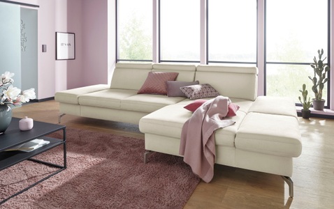 sit&more Ecksofa, Fusshöhe 15 cm, inklusive Sitztiefen-, Armteil- und Kopfteilverstellung