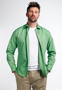 Eterna, ETERNA LANGARM HEMD REGULAR FIT UPCYCLING SHIRT OXFORD MINZGRÜN, 