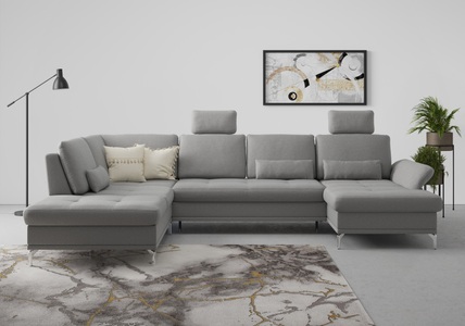 INOSIGN, INOSIGN Wohnlandschaft »Palm Beach«, Federkern, mit Sitztiefenverstellung, wahlweise mit Bettfunktion, Bettkasten und Armteilverstellung, INOSIGN Wohnlandschaft »Palm Beach U-Form«, Federkern, mit Sitztiefenverstellung, wahlweise mit Bettfunktion