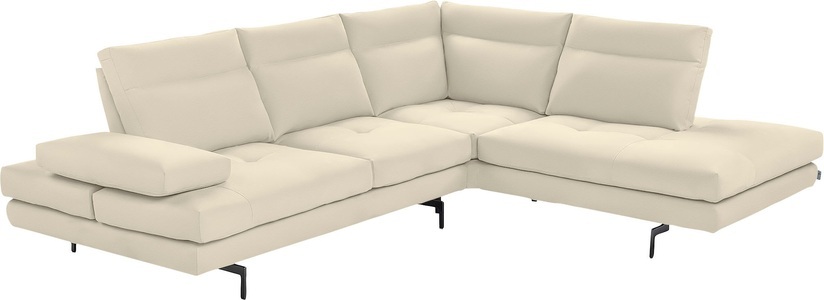 CALIA ITALIA, CALIA ITALIA Ecksofa »Toby Wing«, Sitztiefenverstellung, Eckelement mit Funktion, Füsse in Schwarz matt, CALIA ITALIA Ecksofa »Toby Wing, L-Form, Designsofa mit sensationellem Sitzkomfort«, Sitztiefenverstellung, funktionale Ecke, Füsse in schwarz matt