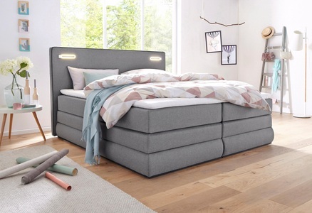 COLLECTION AB, COLLECTION AB Boxspringbett »Rubona«, inkl. Bettkasten, LED-Beleuchtung und Topper, COLLECTION AB Boxspringbett »Rubona«, inkl. Bettkasten, LED-Beleuchtung und Topper