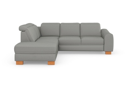 sit&more Ecksofa »Durness«, mit Federkern und hochwertigen Massivholzfüssen, wahlweise mit Kopfteilverstellung, Bettfunktion und Stauraum oder mit Bettfunktion und Bettkasten