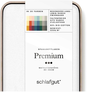 Schlafgut, Schlafgut Spannbettlaken »Premium«, (1 St.), nachhaltige Zero Waste Verpackung, Schlafgut Spannbettlaken »Premium«, nachhaltige Zero Waste Verpackung