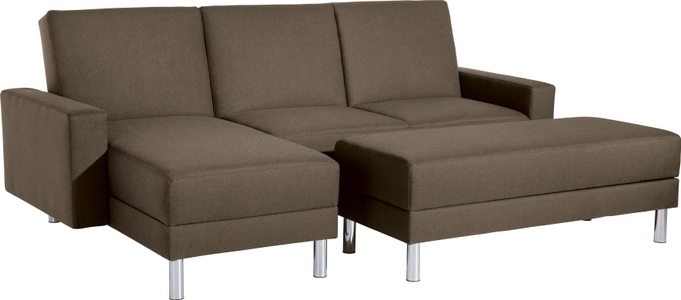 MAX WINZER, Max Winzer® Schlafsofa »Just Fresh«, Schlafsofa mit Recamiere, mit Rückenverstellung, Max Winzer® Schlafsofa »Just Fresh modernes kubisches Sofa, Rückenverstellung für Sitzkomfort«, Recamiere links oder rechts montierbar, elegante Metallfüsse