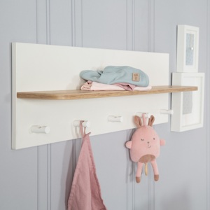 Roba, roba® Wandregal »Ava«, mit Garderobenhaken, Made in Europe, roba, Wohnmöbel, roba Wandgarderobe Ava mit Ablage weiss, Produkte & Wohnen