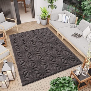 Carpet City, Carpet City Teppich »In-& Outdoorteppich Santorini 58369, 3D-Effekt, Raute-Optik«, rechteckig, Wetterfest & UV-beständig für Terrasse, Balkon, Küche, Flur, Carpet City Teppich »In-& Outdoorteppich Santorini 58369, 3D-Effekt, Raute-Optik«, rechteckig, 5 mm Höhe, Wetterfest & UV-beständig für Terrasse, Balkon, Küche, Flur