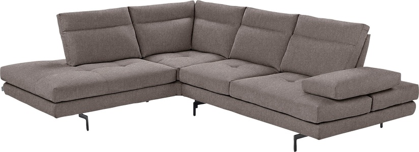CALIA ITALIA, CALIA ITALIA Ecksofa »Toby Wing«, Sitztiefenverstellung, Eckelement mit Funktion, Füsse in Schwarz matt, CALIA ITALIA Ecksofa »Toby Wing, L-Form, Designsofa mit sensationellem Sitzkomfort«, Sitztiefenverstellung, funktionale Ecke, Füsse in schwarz matt