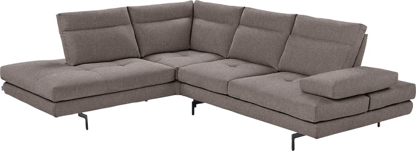 CALIA ITALIA, CALIA ITALIA Ecksofa »Toby Wing«, Sitztiefenverstellung, Eckelement mit Funktion, Füsse in Schwarz matt, CALIA ITALIA Ecksofa »Toby Wing, L-Form, Designsofa mit sensationellem Sitzkomfort«, Sitztiefenverstellung, funktionale Ecke, Füsse in schwarz matt