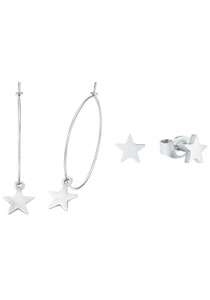 AMOR, Amor Ohrring-Set »Sterne, 2027184« (Set, 4 tlg.), Amor Ohrring-Set »Sterne, 2027184«, (Set, 4 tlg.)