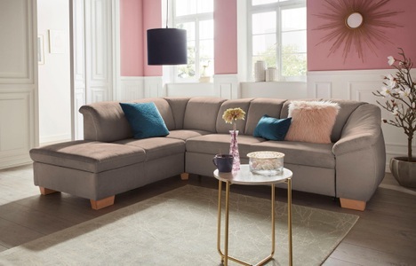 SIT&MORE, sit&more Ecksofa, sit&more Ecksofa »Santo L-Form«, mit Federkern, wahlweise mit Bettfunktion und Stauraum