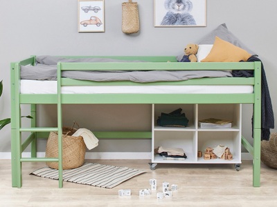 Hoppekids, Hoppekids Hochbett »BASIC«, (Set, Bett), umbaubar in ein Einzelbett, Hoppekids Hochbett »ECO Dream MY COLOR«, (Set, Bett), 90x200, umbaubar in Einzelbett, 2 Farben