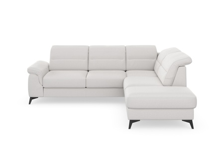 sit&more Ecksofa »Sinatra«, mit Ottomane, optional mit Kopfteilverstellung und Armteilfunktion oder mit Kopfteilverstellung, Armteilfunktion, Bettfunktion und Stauraum, mattschwarze Metallfüsse