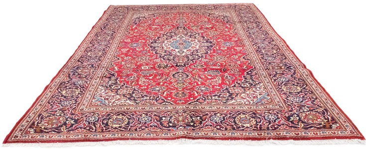 MorgenLand, morgenland Wollteppich »Keshan Teppich handgeknüpft rot«, rechteckig, 10 mm Höhe, morgenland Wollteppich »Keshan Teppich handgeknüpft rot«, rechteckig, 10 mm Höhe