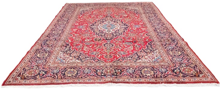 MorgenLand, morgenland Wollteppich »Keshan Teppich handgeknüpft rot«, rechteckig, 10 mm Höhe, morgenland Wollteppich »Keshan Teppich handgeknüpft rot«, rechteckig, 10 mm Höhe