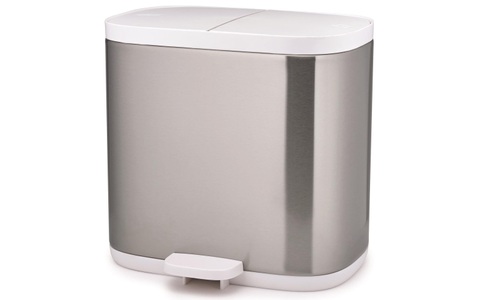 Joseph joseph, Split Steel Trenn-Abfallbehälter, 2x3l, 27x18x28.4cm, Joseph Joseph Mülleimer, 2 Behälter