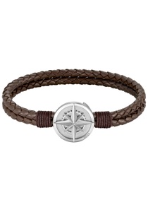 Boss, Armband Herren Braun 19cm, BOSS Armband »Schmuck Edelstahl Armschmuck Lederarmband NORTH«