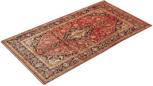 MorgenLand, morgenland Wollteppich »Keshan Teppich handgeknüpft rot«, rechteckig, 8 mm Höhe, morgenland Wollteppich »Keshan Teppich handgeknüpft rot«, rechteckig, 8 mm Höhe