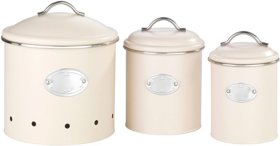 Wenko, WENKO Vorratsdose »im Retro-Design«, (Set, 3 tlg.), Nero, WENKO Vorratsdose »Modell Nero«, (Set, 3 tlg.), Aufbewahrungsdosen für Vorräte und Lebensmittel, 3 Grössen
