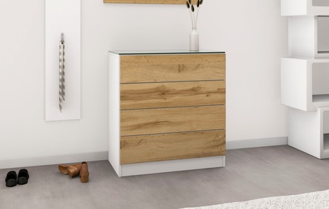 borchardt Möbel, borchardt Möbel Kommode »Vaasa«, Breite 76 cm, Glasoberboden, borchardt Möbel Kommode »Vaasa«, Breite 76 cm, Glasoberboden
