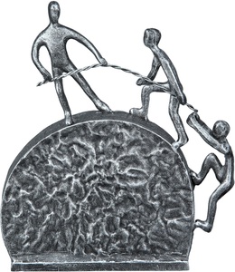 Casablanca by Gilde, Casablanca by Gilde Dekofigur »Design Skulptur Lifting, silberfarben«, (1 St.), Dekoobjekt, aus Metall, Höhe 21 cm, antikfinish, Wohnzimmer, Casablanca by Gilde Dekofigur »Design Skulptur Lifting, silber«, Dekoobjekt, aus Metall, Höhe 21 cm, antikfinish, Wohnzimmer