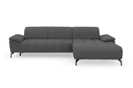 sit&more Ecksofa »Cool«, wahlweise mit Kopfteilverstellung und Vorziehsitz, motorisch, mit schwarzen Füssen